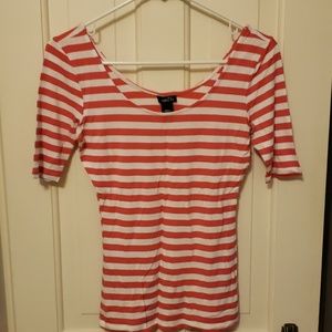 Mid-Sleeve striped tee